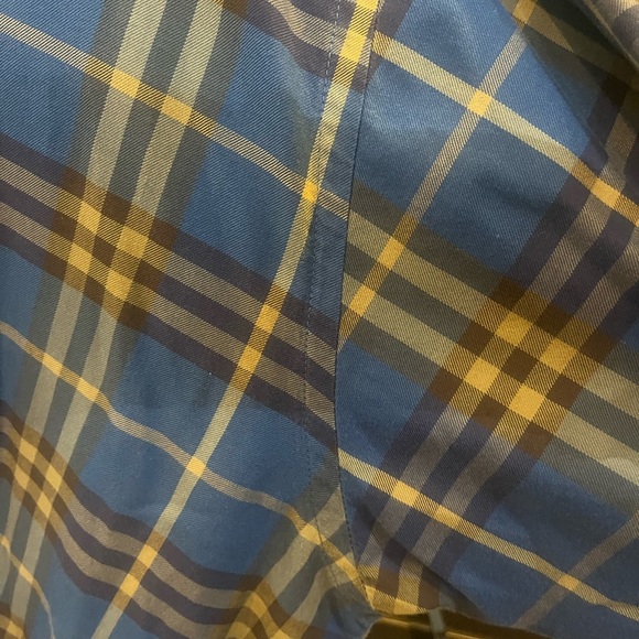 Burberry Blue and Tan Plaid Men's Shirt - Picture 4 of 10